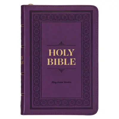 Svätá Biblia KJV, kompaktná edícia z umelej kože s červeným písmom - stužka na označenie, verzia Kráľa Jakuba, fialová, zapínanie na zips - KJV Holy Bible, Compact Faux Leather Red Letter Edition - Ribbon Marker, King James Version, Purple, Zipper Closure