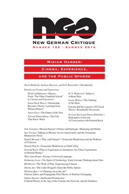 Miriam Hansen: Kino, skúsenosť a verejná sféra - Miriam Hansen: Cinema, Experience, and the Public Sphere