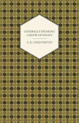 Všeobecne povedané - kniha esejí - Generally Speaking - A Book of Essays