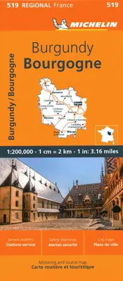 Francúzsko: Francúzsko: Burgundsko Mapa 519 - France: Burgundy Map 519