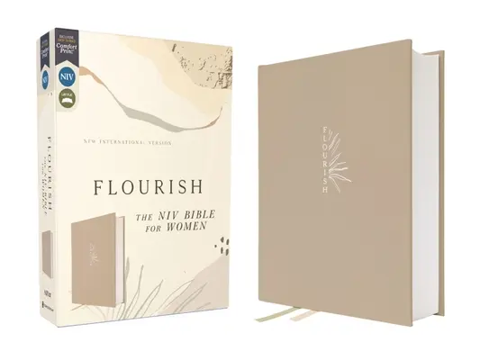 Flourish: Biblia NIV pre ženy, plátená, krémová, pohodlná tlač - Flourish: The NIV Bible for Women, Cloth Over Board, Cream, Comfort Print