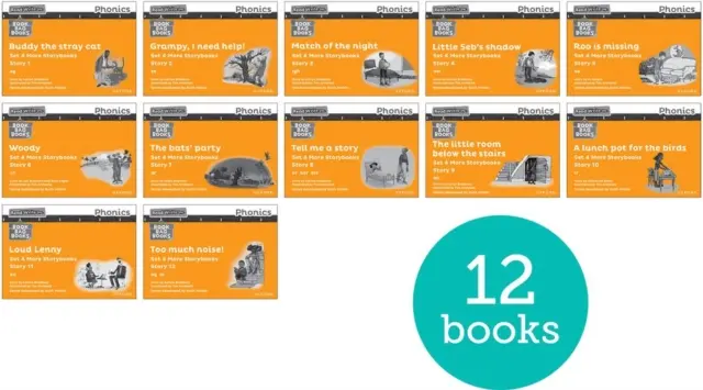 Read Write Inc. Phonics: Oranžová sada 4 ďalšie čiernobiele príbehové knihy (balenie 12 ks) - Read Write Inc. Phonics: Orange Set 4 More Black & White Storybooks (Pack of 12)