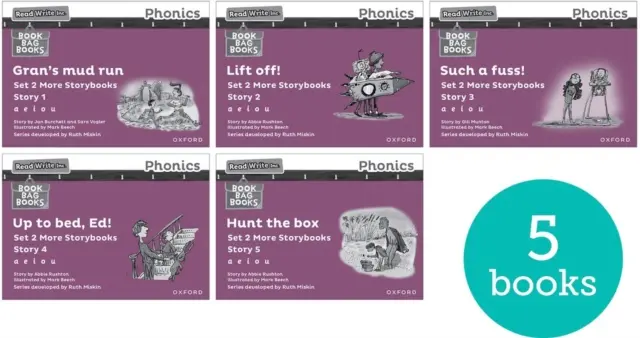 Čítaj a píš Inc. Phonics: Fialová sada 2 ďalšie čiernobiele rozprávkové knihy (balenie 5 ks) - Read Write Inc. Phonics: Purple Set 2 More Black & White Storybooks (Pack of 5)