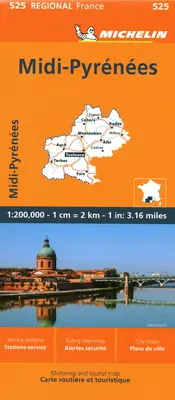 Francúzsko: Mapa 525 - France: MIDI-Pyrnes Map 525