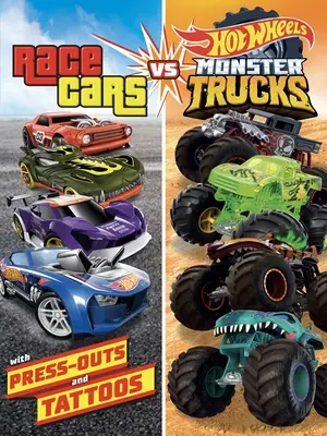 Hot Wheels: Závodné autá vs. Monster Trucks: Aktivity, tetovačky a tlačové karty pre deti vo veku od 4 do 8 rokov: 100% oficiálne licencované spoločnosťou Mattel - Hot Wheels: Race Cars vs. Monster Trucks: 100% Officially Licensed by Mattel, Activities, Tattoos, & Press-Out Cards for Kids Ages 4 to 8
