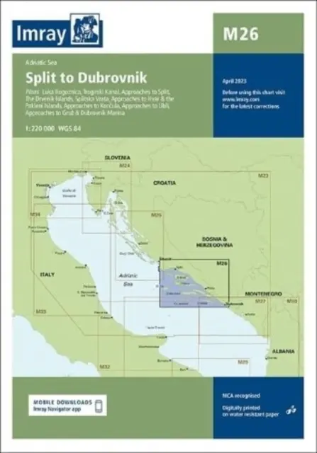 Imray Chart M26 - Split do Dubrovníka - Imray Chart M26 - Split to Dubrovnik