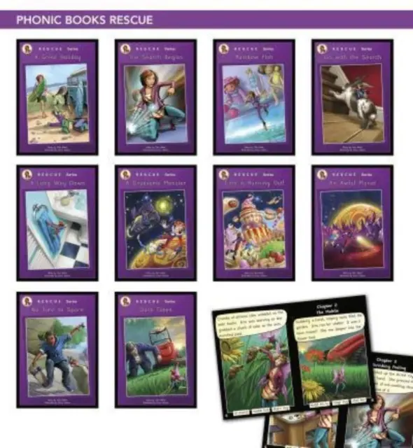Phonic Books Rescue - dekódovateľné fónické knihy na dohováranie (alternatívne hlásky) - Phonic Books Rescue - Decodable Phonic Books for Catch Up (Alternative Vowel Spellings)