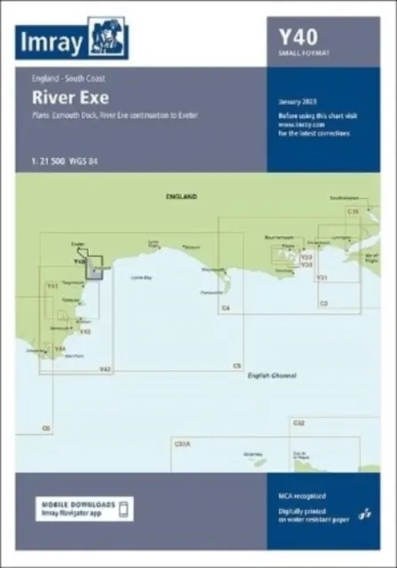Imray Chart Y40 - Rieka Exe malý formát - Imray Chart Y40 - River Exe Small Format
