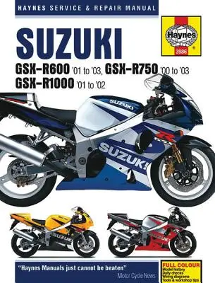 Suzuki Gsx-R600 '01 až '03, Gsx-R750 '00 až '03 a Gsx-R1000 '01 až '02 - Suzuki Gsx-R600 '01 to '03, Gsx-R750 '00 to '03 & Gsx-R1000 '01 to '02