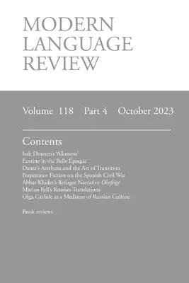 Modern Language Review (118: 4) október 2023 - Modern Language Review (118: 4) October 2023