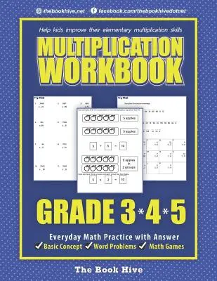 Pracovný zošit Násobenie 3. 4. 5. ročník: Každodenné precvičovanie matematiky s odpoveďami - Multiplication Workbook Grade 3 4 5: Everyday Math Practice with Answer