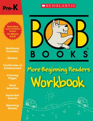 Bob Books - More Beginning Readers Pracovný zošit Fonetika, nácvik písania, samolepky, od 4 rokov, materská škola, prvá trieda - Bob Books - More Beginning Readers Workbook Phonics, Writing Practice, Stickers, Ages 4 and Up, Kindergarten, First Grade
