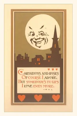 Vintage Journal Leering Moon a báseň o láske - Vintage Journal Leering Moon and Love Poem