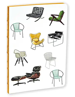 Moderné stoličky v polovici storočia Zápisník A5 - Mid-Century Modern Chairs A5 Notebook