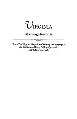 Záznamy o manželstve vo Virgínii - Virginia Marriage Records