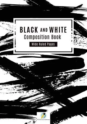 Čiernobiely kompozičný zošit so širokými riadkovanými stranami - Black and White Composition Book Wide Ruled Pages