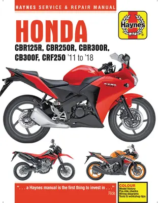 Honda Cbr125r, Cbr250r, Cbr300$, Cb300f a Crf250, '11 až '18: '11 až '18 - Honda Cbr125r, Cbr250r, Cbr300$, Cb300f & Crf250, '11 to '18: '11 to '18