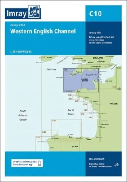 Imray Chart C10 - Západná mapa prielivu La Manche - Imray Chart C10 - Western English Channel Passage Chart