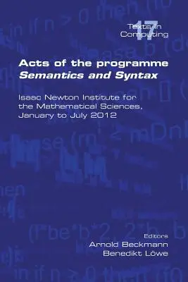 Progamové akty Sémantika a syntax - Acts of the Progamme Sematics and Syntax