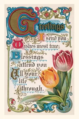 Vintage Journal Vintage pozdravy s tulipánmi - Vintage Journal Vintage Greetings with Tulips