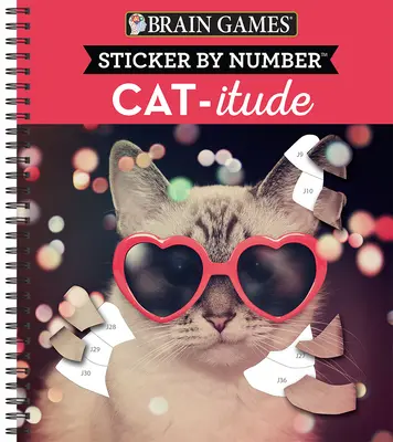 Hry na mozog - Nálepka podľa čísla: Kocúr - nálepky - hry - mačky - Brain Games - Sticker by Number: Cat-Itude