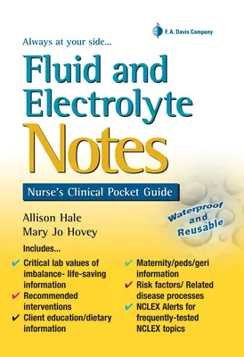 Poznámky o tekutinách a elektrolytoch: Klinická vrecková príručka pre sestry - Fluid and Electrolyte Notes: Nurse's Clinical Pocket Guide
