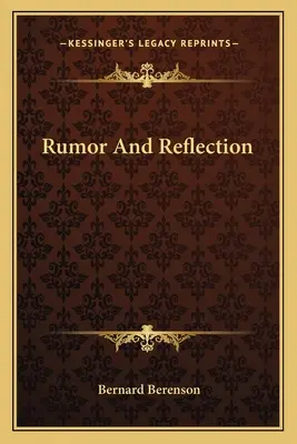 Povesti a úvahy - Rumor And Reflection