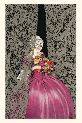 Vintage Journal Francúzska dvorná dáma s čipkovaným závesom - Vintage Journal French Lady of the Court with Lace Curtain