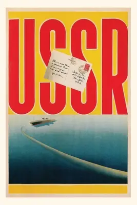 Vintage Journal Plagát ZSSR s loďou a listom - Vintage Journal USSR Poster with Ship and Letter