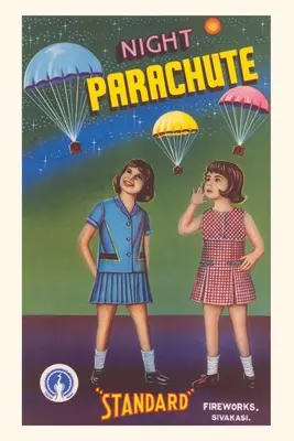 Vintage Journal Dievčatá s nočným padákovým ohňostrojom - Vintage Journal Girls with Night Parachute Fireworks