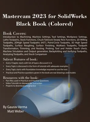 Mastercam 2023 pre SolidWorks Čierna kniha (farebná) - Mastercam 2023 for SolidWorks Black Book (Colored)