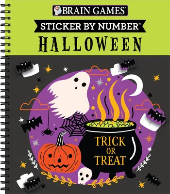 Hry na mozog - Nálepka podľa čísla: Halloween (obálka Trick or Treat) - Brain Games - Sticker by Number: Halloween (Trick or Treat Cover)