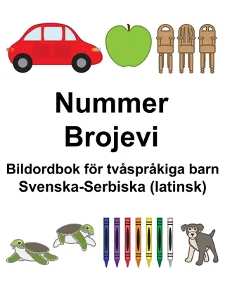 Švédsko-srbský (latinský) Number/Brojevi Detská dvojjazyčná obrázková kniha - Svenska-Serbiska (latinsk) Nummer/Brojevi Bildordbok fr tvsprkiga barn