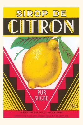 Vintage Journal Etiketa citrónového sirupu - Vintage Journal Lemon Syrup Label