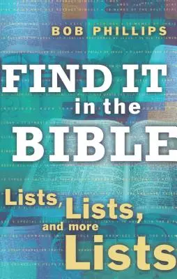 Nájdite to v Biblii: Zoznamy, zoznamy a ešte raz zoznamy - Find It in the Bible: Lists, Lists, and More Lists