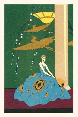 Vintage Journal Žena v šatách s fantazijnými vtákmi - Vintage Journal Woman in Gown with Fantasy Birds