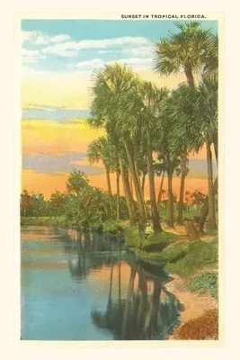 Vintage Journal Západ slnka, palmy, Florida - Vintage Journal Sunset, Palm Trees, Florida