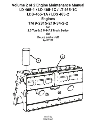 Zväzok 2 z 2 Príručka údržby motorov LD 465-1 / LD 465-1C / LT 465-1C LDS-465-1A / LDS 465-2 Motory TM 9-2815-210-34-2-2 - Volume 2 of 2 Engine Maintenance Manual LD 465-1 / LD 465-1C / LT 465-1C LDS-465-1A / LDS 465-2 Engines TM 9-2815-210-34-2-2