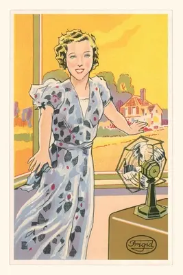 Vintage Journal Angličanka s elektrickým ventilátorom - Vintage Journal English Woman with Electric Fan