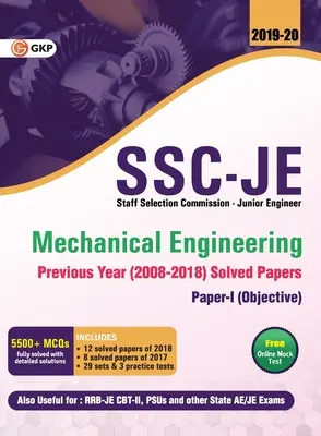 SSC JE Strojárstvo pre mladších inžinierov Predchádzajúci rok riešených dokumentov (2008-18), 2018-19 pre Paper I - SSC JE Mechanical Engineering for Junior Engineers Previous Year Solved Papers (2008-18), 2018-19 for Paper I