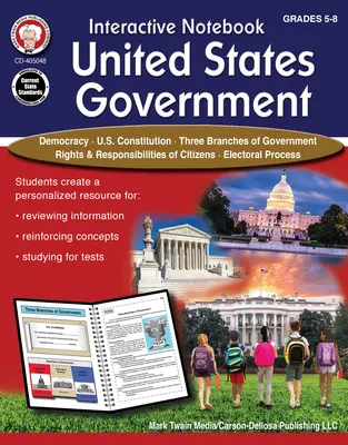 Interaktívny zošit: Vláda Spojených štátov amerických, 5. - 8. ročník - Interactive Notebook: United States Government Resource Book, Grades 5 - 8