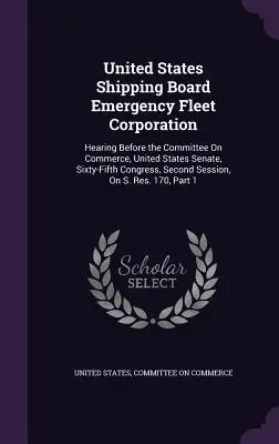 United States Shipping Board Emergency Fleet Corporation: Vypočutie pred Výborom pre obchod Senátu Spojených štátov amerických, šesťdesiaty piaty kongres, druhý - United States Shipping Board Emergency Fleet Corporation: Hearing Before the Committee On Commerce, United States Senate, Sixty-Fifth Congress, Second