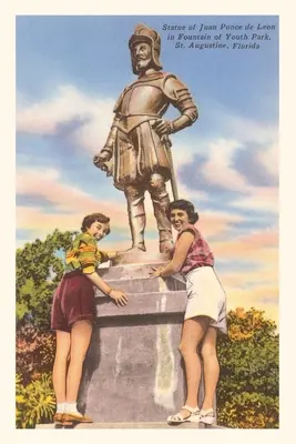 Vintage Journal Socha Ponce de Leona, St. Augustine, Florida - Vintage Journal Ponce de Leon Statue, St. Augustine, Florida