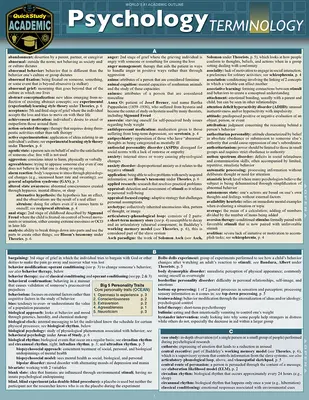 Psychologická terminológia: Laminovaná príručka na rýchle štúdium - Psychology Terminology: A Quickstudy Laminated Reference Guide