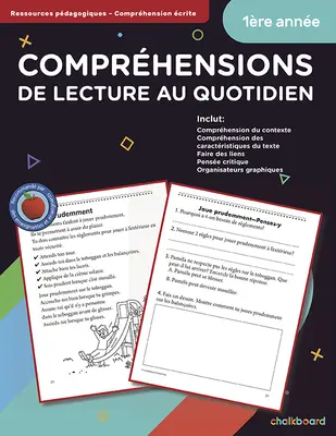 Kanadské denné čítanie s porozumením vo francúzštine 1. ročník - Canadian French Daily Reading Comprehension Grade 1