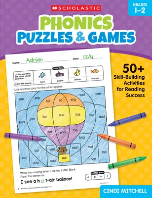 Fonické hádanky a hry pre 1. - 2. ročník: 50+ aktivít na rozvoj zručností pre úspešné čítanie - Phonics Puzzles & Games for Grades 1-2: 50+ Skill-Building Activities for Reading Success