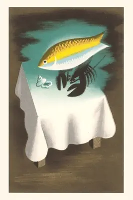 Vintage Journal Ryba a homár nad stolom - Vintage Journal Fish and Lobster Over Table