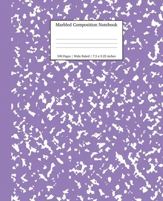 Mramorovaný kompozičný zošit: Mramorový zošit: Levanduľový mramorový papier so širokými riadkami Predmetový zošit - Marbled Composition Notebook: Lavender Marble Wide Ruled Paper Subject Book