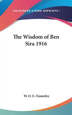 Múdrosť Ben Sira 1916 - The Wisdom of Ben Sira 1916
