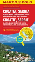 Chorvátsko a Srbsko Mapa Marco Polo - Zahŕňa Slovinsko, Bosnu a Hercegovinu, Kosovo, Čiernu Horu, Albánsko a Severné Macedónsko - Croatia and Serbia Marco Polo Map - Includes Slovenia, Bosnia and Hercegovina, Kosovo, Montenegro, Albania and North Macedonia